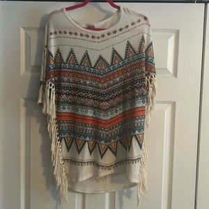 Rhinestone Aztec Fringe top